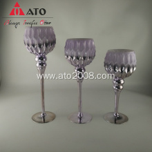 Purple Glass Candle Holder Wedding/Dinning Table Decorating